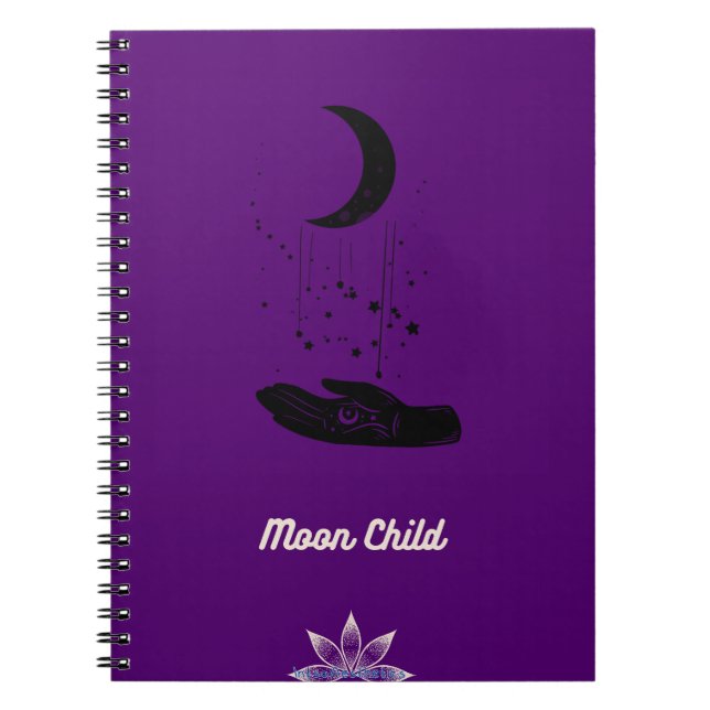 Moon Child Spiral Photo Notebook (Front)