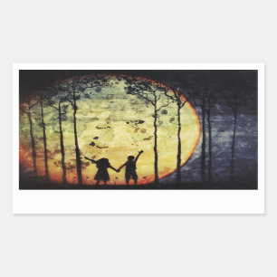 Moon Children Rectangular Sticker