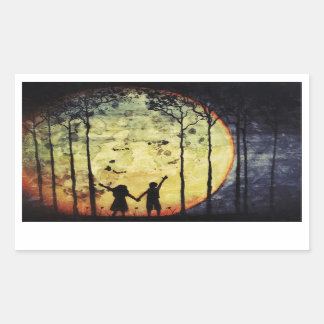 Moon Children Rectangular Sticker