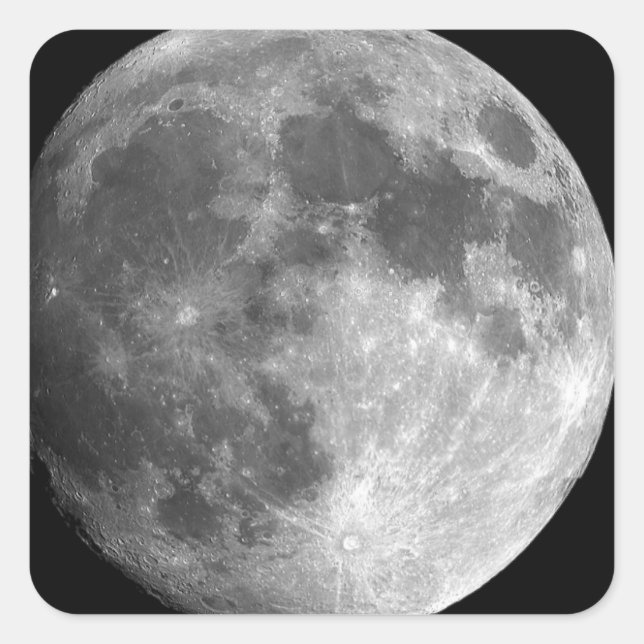 moon closeup square sticker (Front)