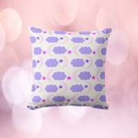 Moon Cloud Stars Dark Purple Pink Pattern