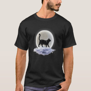 Moon Clouds And Cat Astrology Pagan Divination Mag T-Shirt