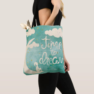 Moon Clouds Inspiring Dream Quote Tote Bag
