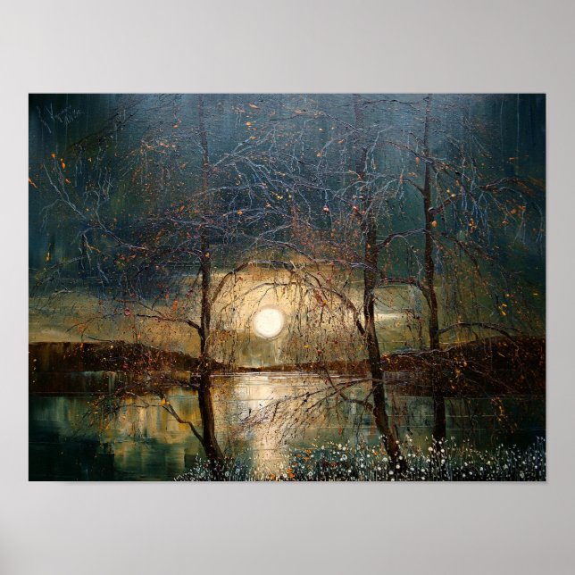 Moon, contemporary art. poster (Front)