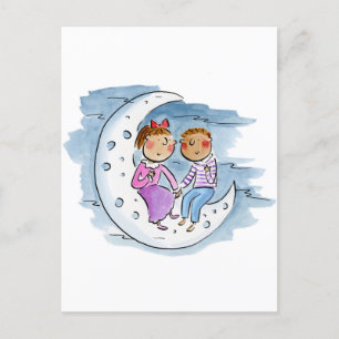 Moon Couple Postcard
