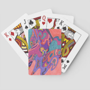 "Moon Crashers" Abstract Art Playing Cards
