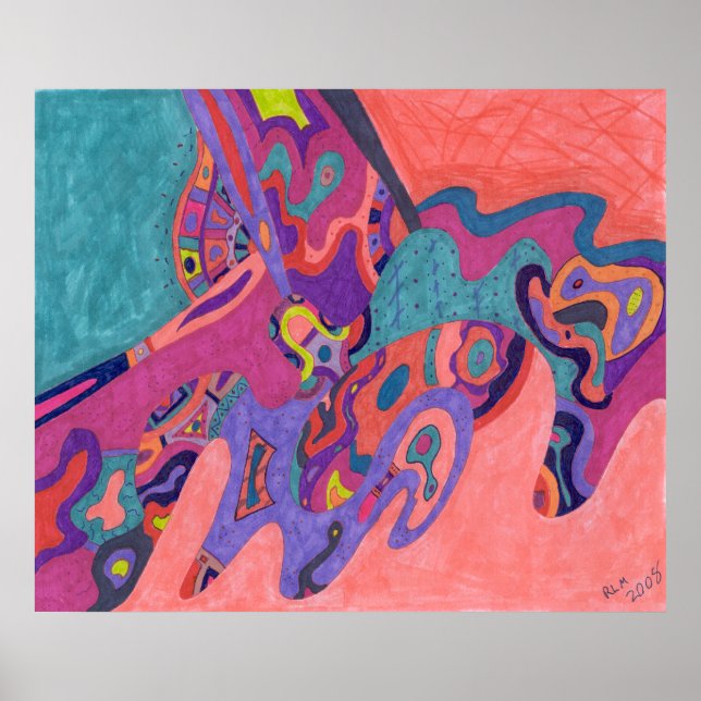 Moon Crashers, abstract art Poster (Front)