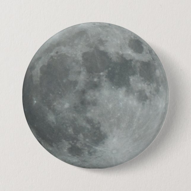 Moon Crisp Dark Sky Full Lunar Round 7.5 Cm Round Badge (Front)
