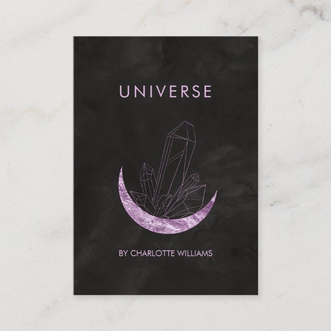  Moon Crystal Energy Healer Business Card Visitenk (Front)