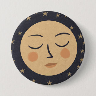 Moon cute face 7.5 cm round badge