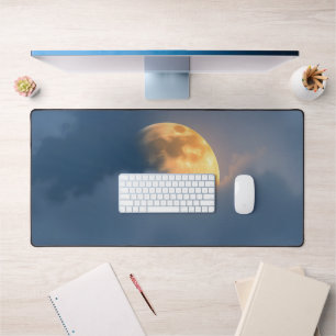 Moon Desk Mat – Aesthetic Lunar Phases, Full Moon,