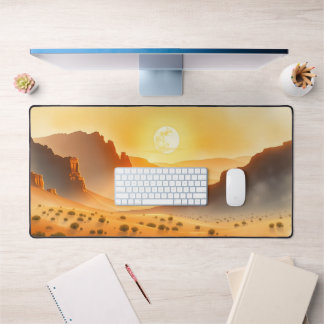 Moon Desk Mat – Aesthetic Lunar Phases, Full Moon,