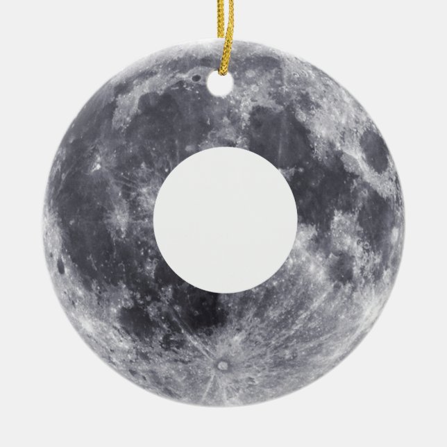 Moon Doughnut    Ceramic Tree Decoration (Front)