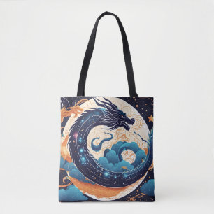 moon dragon tote bag