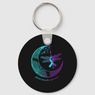 Moon Dragonfly Suicide Prevention Awareness Key Ring