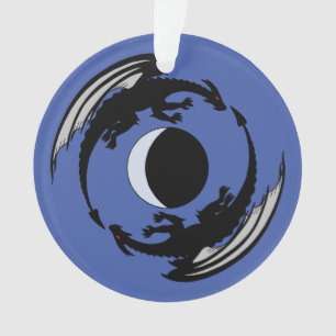 Moon Dragons Fantasy Design Ornament