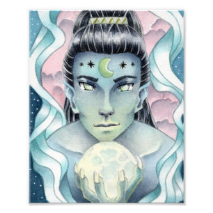 Moon Elf Watercolor Photo Print