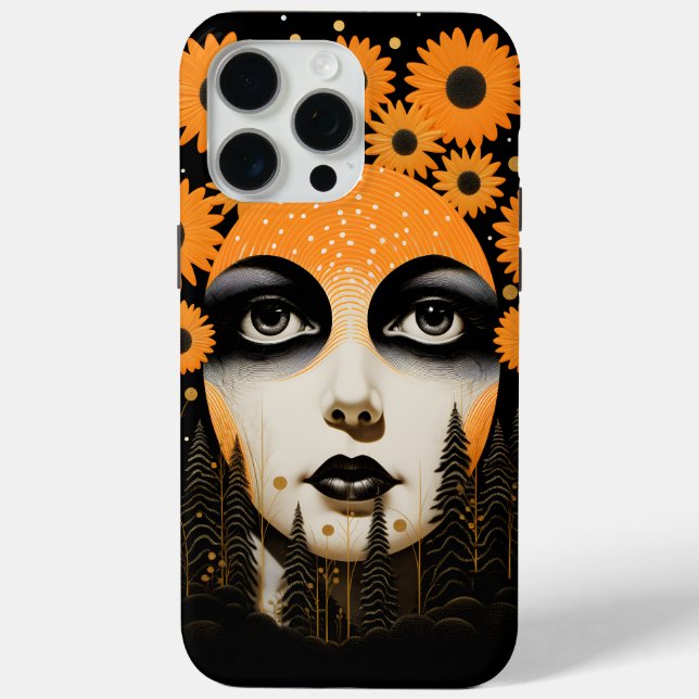 Moon Eyes Orange Floral Case-Mate iPhone Case (Back)