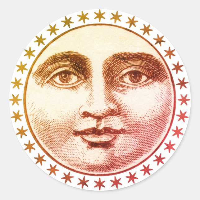 Moon Face And Stars Gift Seal (Front)