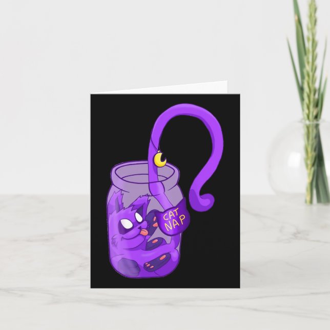Moon Face Cat Nap - Cute Cat  Card (Front)