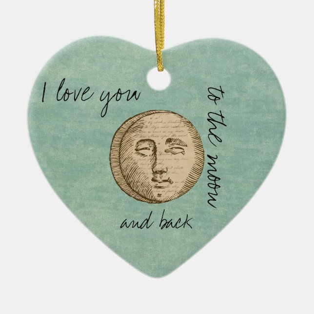 Moon Face Ceramic Tree Decoration (Front)