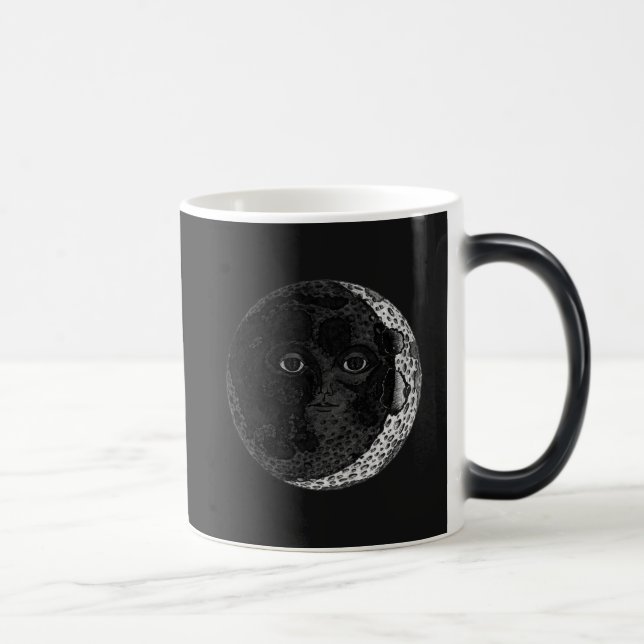 Moon Face Crescent Hand Drawn Ink Illustration Magic Mug (Right)