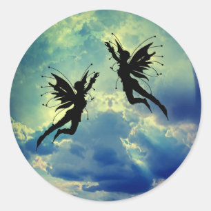 moon fairies classic round sticker