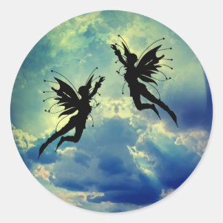 moon fairies classic round sticker