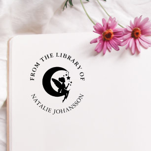 Moon Fairy From The Library Of Custom Book Rubber Stamp