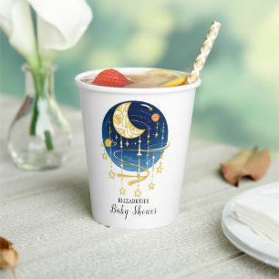 Moon Falling Stars Baby Shower Paper Cups