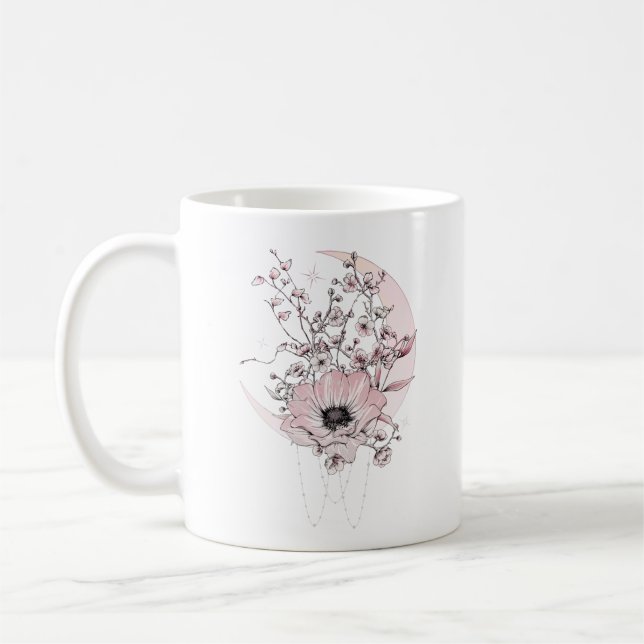 Moon flower coffee mug (Left)