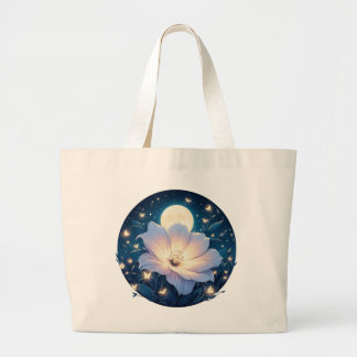 Moon Flower Design Large Tote Bag