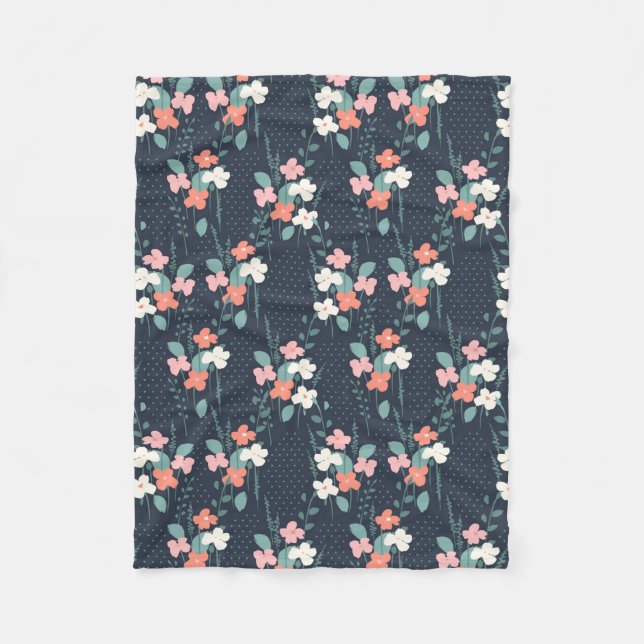 Moon Flower Fleece Blanket (Front)