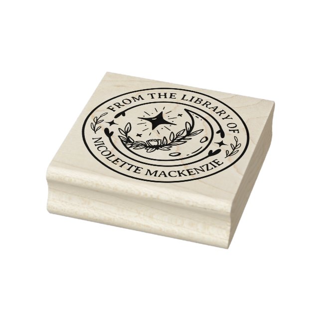 Moon Flower Hand Illustrated Library Stamp (Stamp)