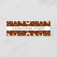 Moon Flowers Modern Pattern Business Card