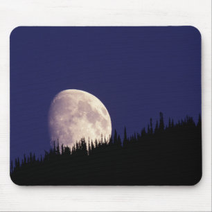 Moon & Forest   Glacier National Park Montana Mouse Pad