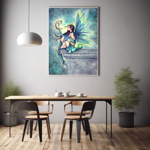Moon Friend Fairy Art by Molly Harrison Poster