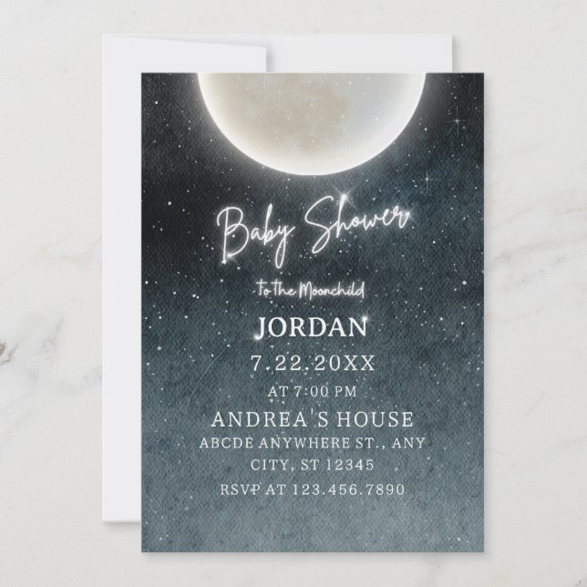 Moon galaxy Baby Shower Invitation (Front)