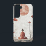Moon Garden Harmony Phone Case<br><div class="desc">A peaceful woman sits among blooming flowers beneath the rising moon—offering a connection to nature,  balance,  and feminine energy.</div>