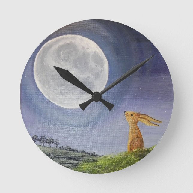 Moon Gazing Hare Clock (Front)
