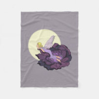 Moon Gazing Purple Flower Fairy Evening Sky