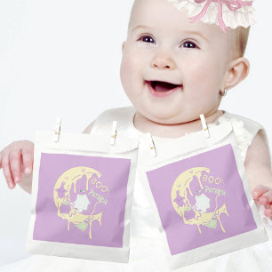 Moon Ghost Illustration Purple Kids Girl Halloween Favour Bags