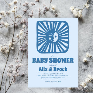 Moon Glow Boho Modern Cute Custom Baby Shower  Invitation