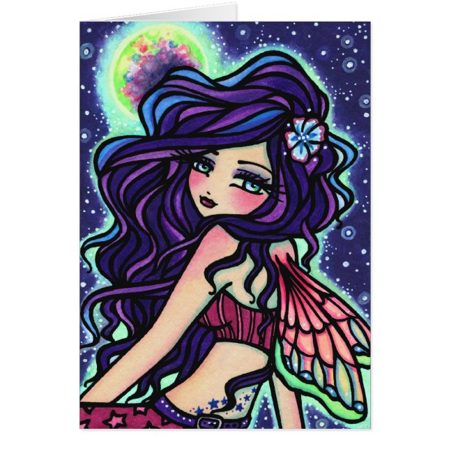 Moon Glow Fairy Fantasy Card (Front)