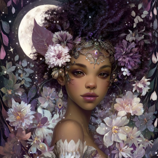Moon Goddess Black Fantasy Art Black Queen Poster (Creator Uploaded)