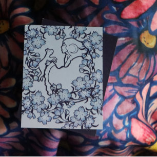 Moon Goddess Cat Witch Blues Card