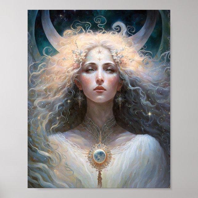 Moon Goddess Fantasy Art Poster (Front)