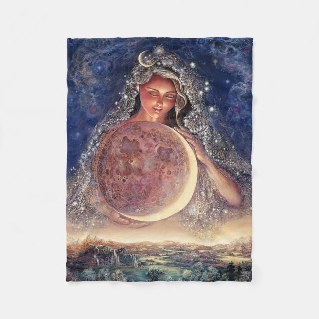 Moon Goddess Fleece Throw Blanket (Front)