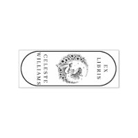 Moon Goddess Flower Moon Ex Libris Stamp