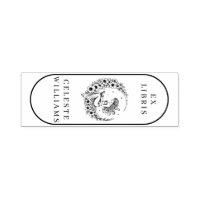 Moon Goddess Flower Moon Ex Libris Stamp